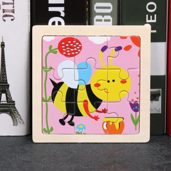 Kids Wooden Puzzle Baby Cartoon Animal Traffic Tangram - Image 42