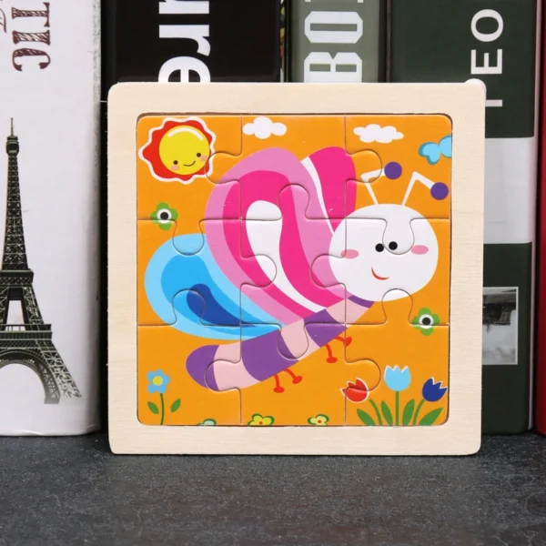 Kids Wooden Puzzle Baby Cartoon Animal Traffic Tangram - Image 14