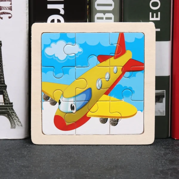 Kids Wooden Puzzle Baby Cartoon Animal Traffic Tangram - Image 44