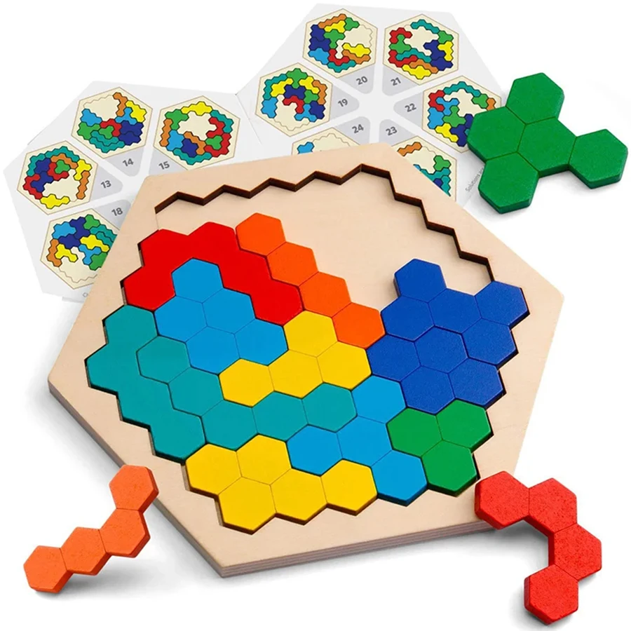 Wooden Tangram Jigsaw DIY Puzzle Kids