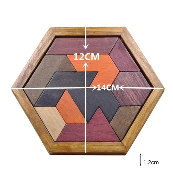 Wooden Tangram Jigsaw DIY Puzzle Kids - Image 8