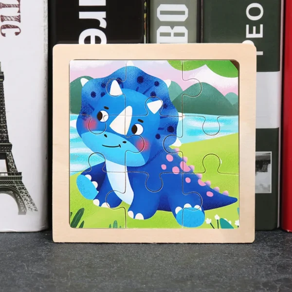 Kids Wooden Puzzle Baby Cartoon Animal Traffic Tangram - Image 30