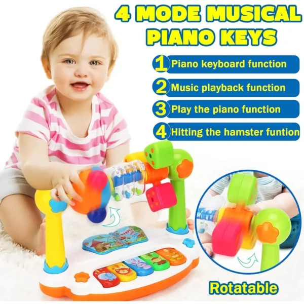 Baby Piano Toys Kids Rotating Music Piano Keyboard - Image 4