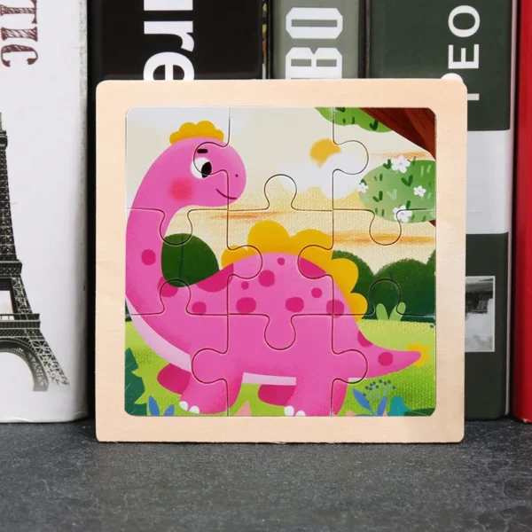 Kids Wooden Puzzle Baby Cartoon Animal Traffic Tangram - Image 32