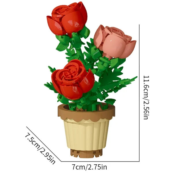 Building block flower potted plant assembly toy - Image 6