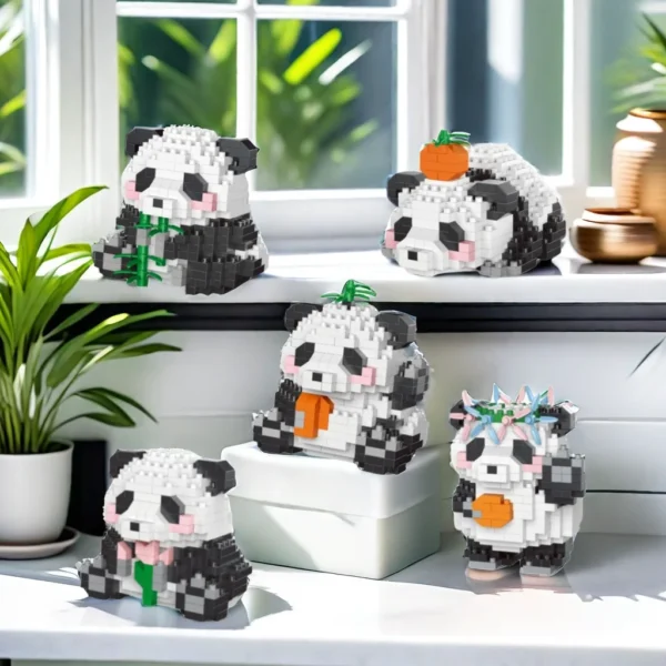 Adorable Panda-Shaped Building Blocks Toy Set - Image 3