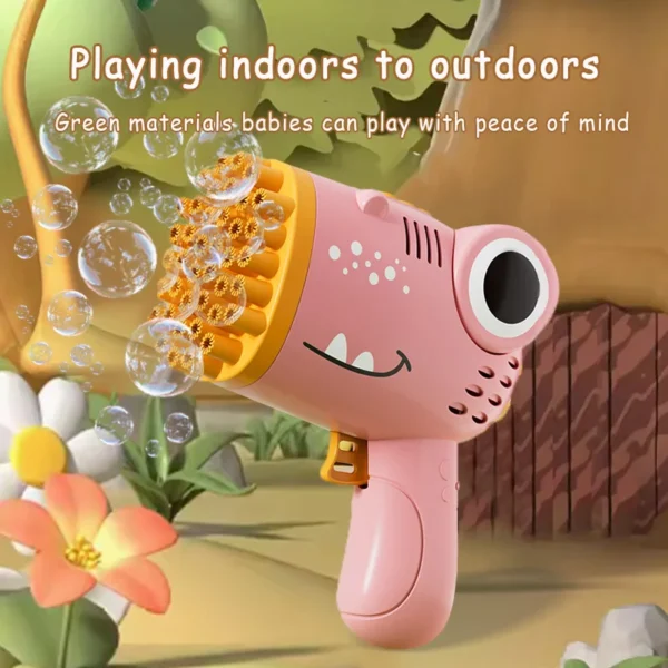40 Hole Dinosaur Bubble Handheld Bubble Machine - Image 4