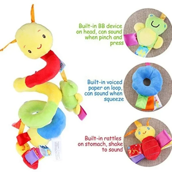 Baby Stroller Hanging Bell Plush Baby Colourful Label - Image 3
