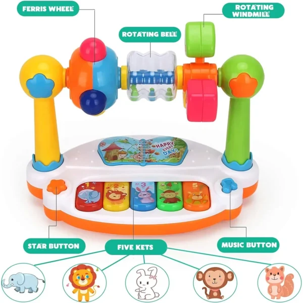 Baby Piano Toys Kids Rotating Music Piano Keyboard - Image 5