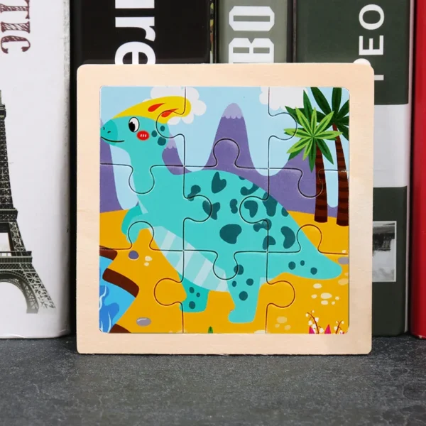 Kids Wooden Puzzle Baby Cartoon Animal Traffic Tangram - Image 19
