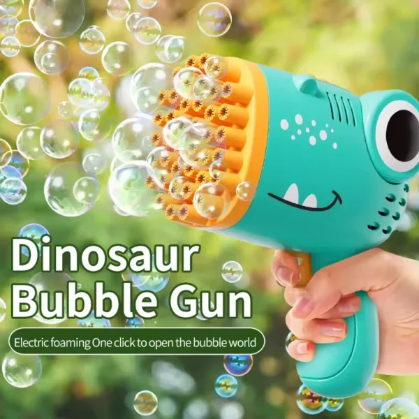 40 Hole Dinosaur Bubble Gun Handheld Bubble Machine - Image 2