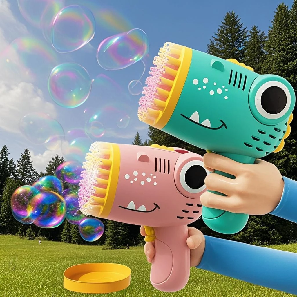 40 Hole Dinosaur Bubble Gun Handheld Bubble Machine