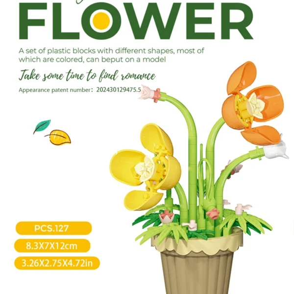 Building block flower potted plant assembly toy - Image 3
