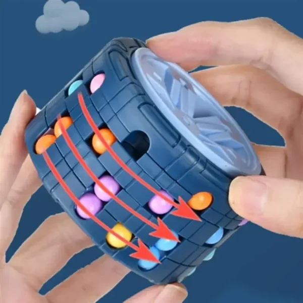 3D Cylinder Cube Toy Magical Bean Gyro Rotate Slide