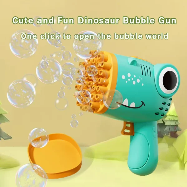 40 Hole Dinosaur Bubble Handheld Bubble Machine - Image 3