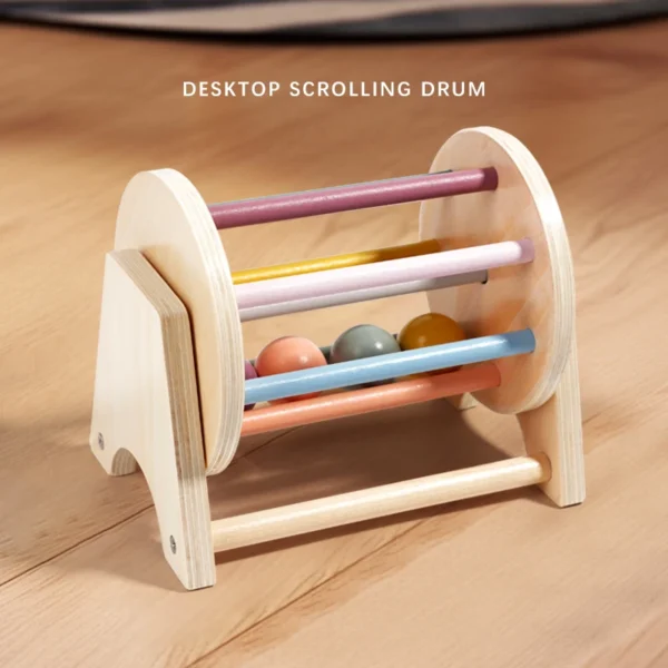 Montessori Infant Wooden Toys Coin Ball Busy Drum