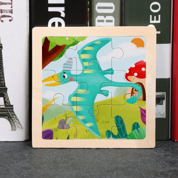 Kids Wooden Puzzle Baby Cartoon Animal Traffic Tangram - Image 27