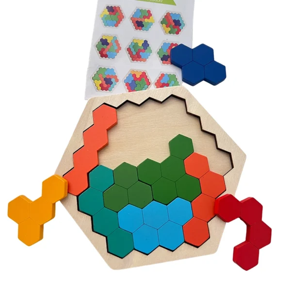 Wooden Tangram Jigsaw DIY Puzzle Kids - Image 2