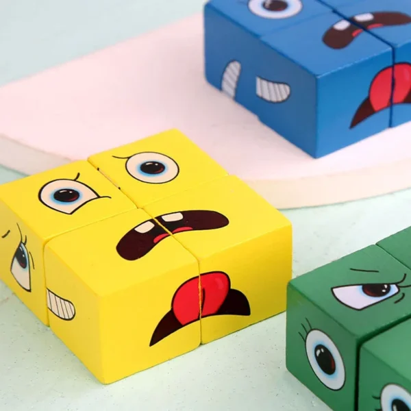 Kids Face Change Expression Puzzle Building Blocks - Image 3