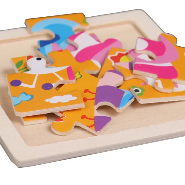 Kids Wooden Puzzle Baby Cartoon Animal Traffic Tangram - Image 4