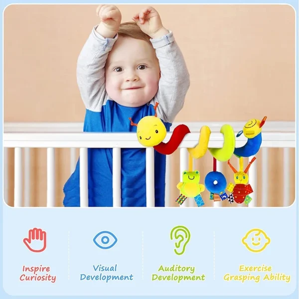Baby Stroller Hanging Bell Plush Baby Colourful Label - Image 4