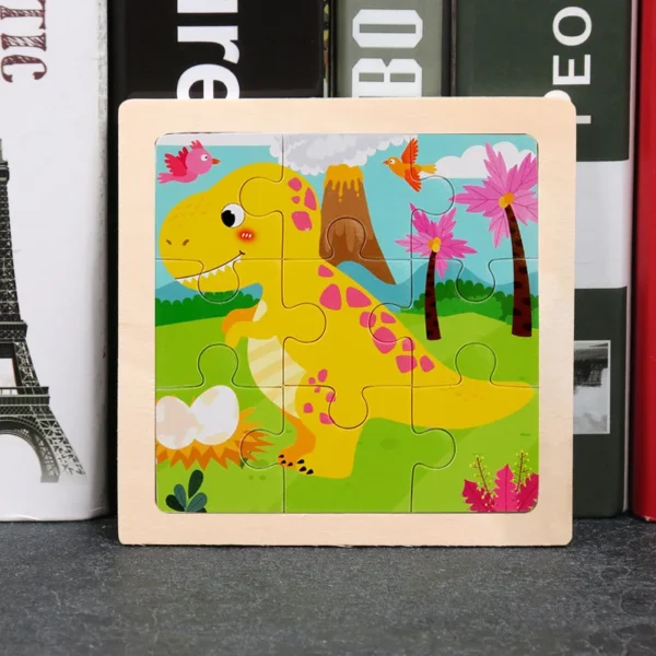 Kids Wooden Puzzle Baby Cartoon Animal Traffic Tangram - Image 25