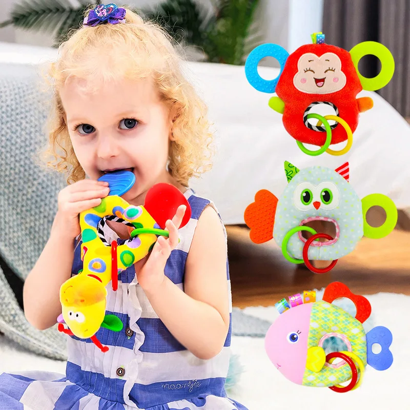 Soft Animal Hanging Handbells Rattles Plush