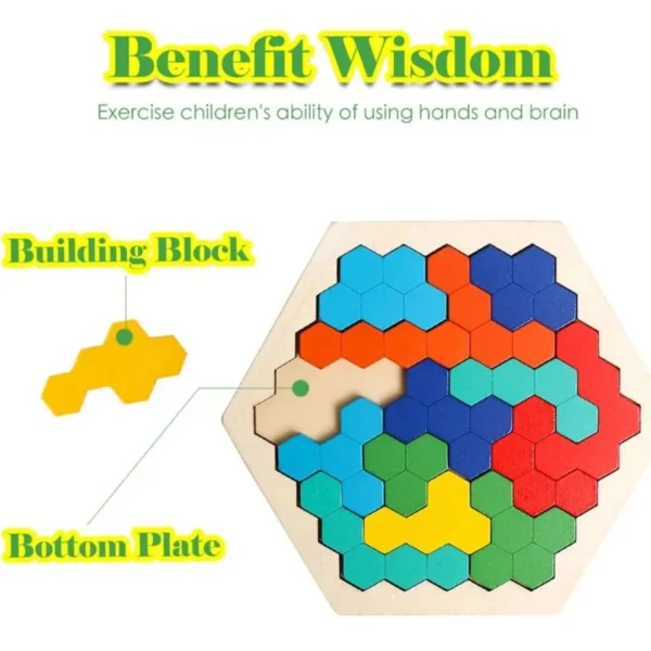 Wooden Tangram Jigsaw DIY Puzzle Kids - Image 4